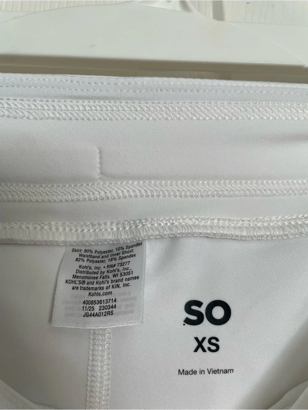 SO Juniors XS White Flowy Tennis Skirt with Drawstring Waist